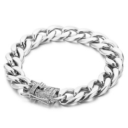 Bracciale Con Catena Per Bicicletta E Fibbia A Forma Di Barba Di Drago Con Diamanti