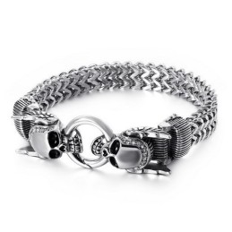 Braccialetti Da Uomo Con Teschio Di Diamanti In Stile Chic