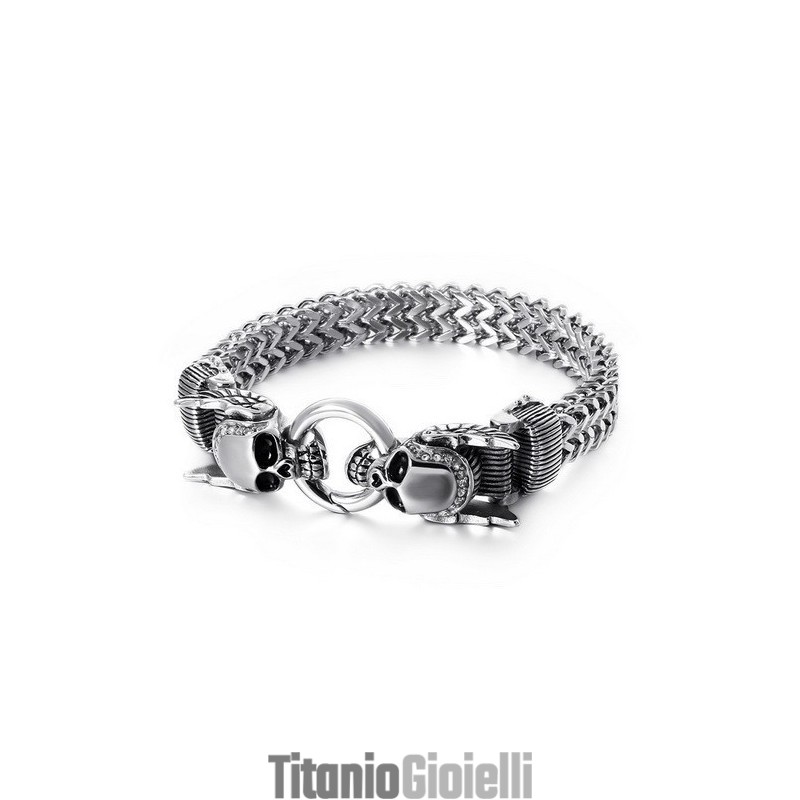 Braccialetti Da Uomo Con Teschio Di Diamanti In Stile Chic