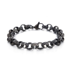 Bracciale In Titanio A Forma Di O Con Croce Antica Ed Elegante