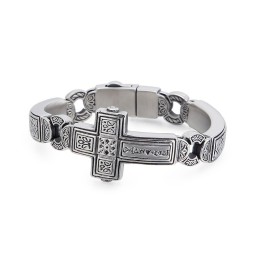 Bracciale In Titanio Con Croce Piegata Da Uomo Chic
