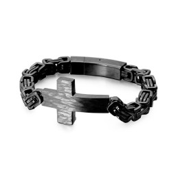Bracciale Con Croce Curva, Bracciale Con Catena Posteriore Imperatore Da Uomo