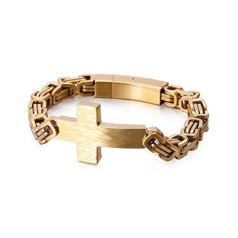 Bracciale A Croce Con Catena Posteriore Imperatore Da Uomo Bracciale A Croce Con Catena Posteriore Imperatore Da Uomo