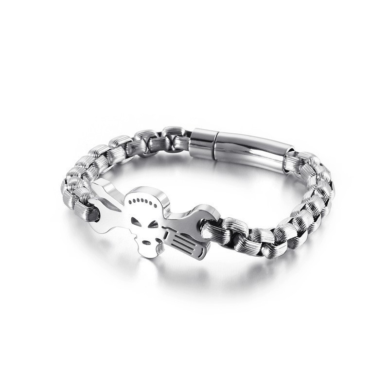 Bracciale Da Uomo Con Teschio In Titanio Bracciale Da Uomo Con Teschio In Titanio