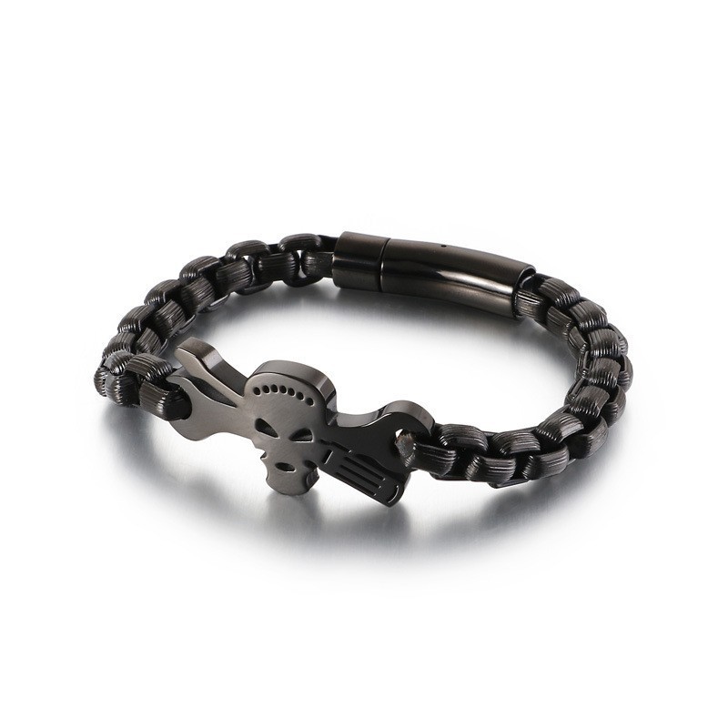 Bracciale Da Uomo Con Teschio In Titanio Bracciale Da Uomo Con Teschio In Titanio
