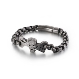 Bracciale Da Uomo Con Teschio In Titanio