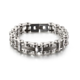 Bracciale Tide Da Uomo In Titanio, Bracciale A Catena Da Motociclista Rock