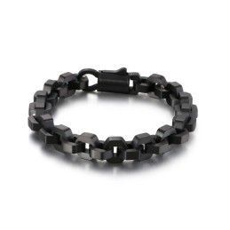 Elegante Bracciale Geometrico In Titanio Da Uomo