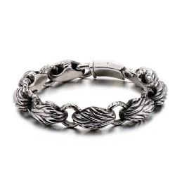 Versione Del Bracciale Tide Da Uomo In Titanio Con Foglia