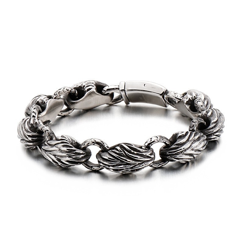 Versione Del Bracciale Tide Da Uomo In Titanio Con Foglia Versione Del Bracciale Tide Da Uomo In Titanio Con Foglia