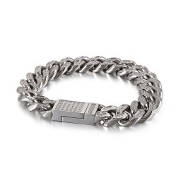 Braccialetti Hip-Hop Da Uomo In Titanio Con Diamanti