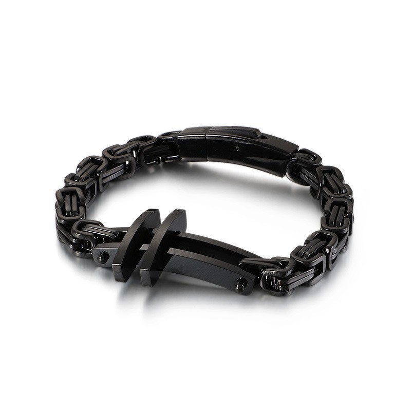Nuovi Bracciali In Titanio Da Uomo, Bracciali Classici Con Croce Nuovi Bracciali In Titanio Da Uomo, Bracciali Classici Con Croce