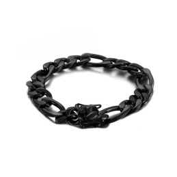 Bracciale In Titanio Nero Alla Moda Per Uomo