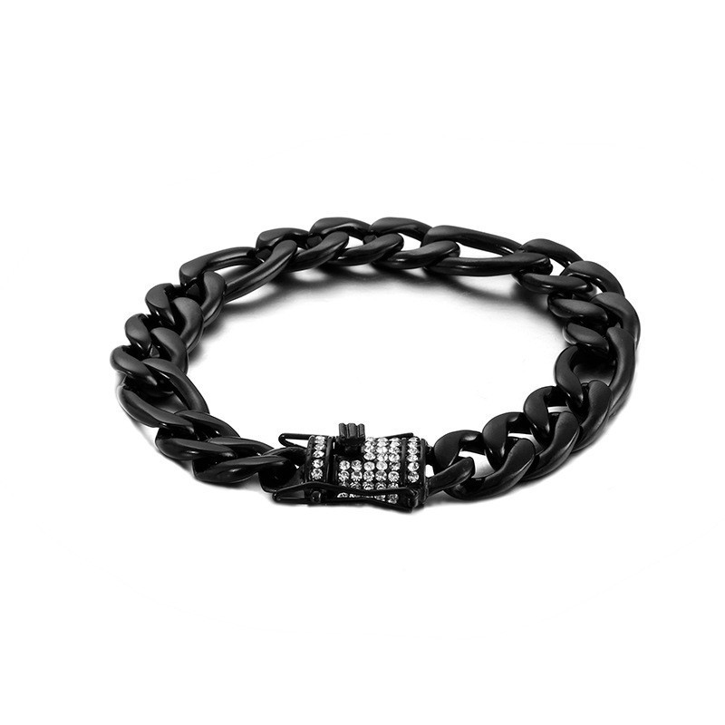 Bracciale Da Uomo In Titanio Nero Alla Moda Bracciale Da Uomo In Titanio Nero Alla Moda