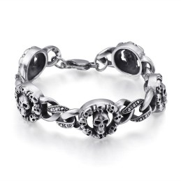 Bracciale Alla Moda In Titanio Con Teschio Per Uomo