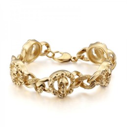 Bracciale Alla Moda In Titanio Con Teschio Per Uomo
