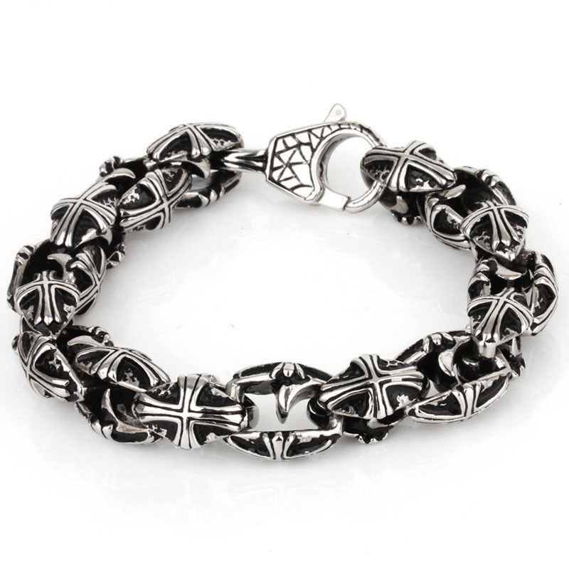 Bracciale In Titanio Con Croce Per Uomo Bracciale In Titanio Con Croce Per Uomo