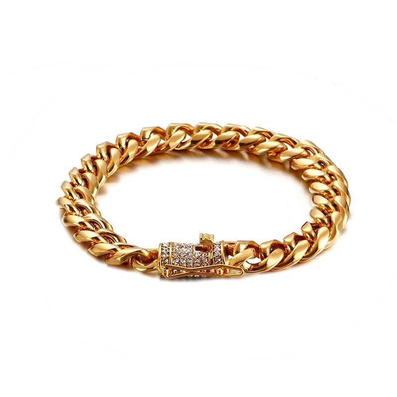 Bracciale In Titanio Con Diamante Da Uomo Hip-Hop Tide Bracciale In Titanio Con Diamante Da Uomo Hip-Hop Tide