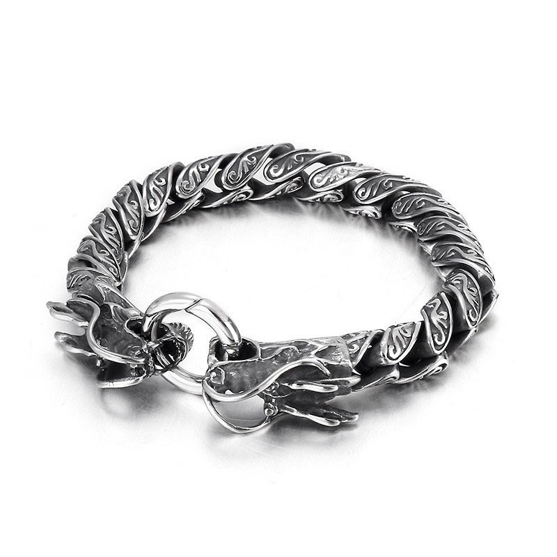 Bracciale Da Uomo In Titanio Retro Cool Double Tap Bracciale Da Uomo In Titanio Retro Cool Double Tap
