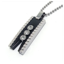 Collana Con Ciondolo In Titanio E Diamanti, Regalo Di Moda