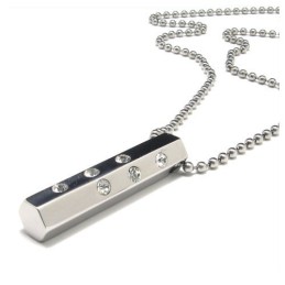 Collana Con Ciondolo In Titanio E Diamanti, Regalo Da Uomo Alla Moda