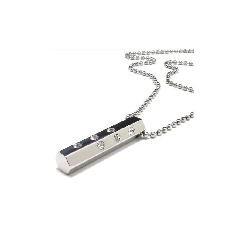 Collana Con Ciondolo In Titanio E Diamanti, Regalo Da Uomo Alla Moda Collana Con Ciondolo In Titanio E Diamanti, Regalo Da Uomo Alla Moda
