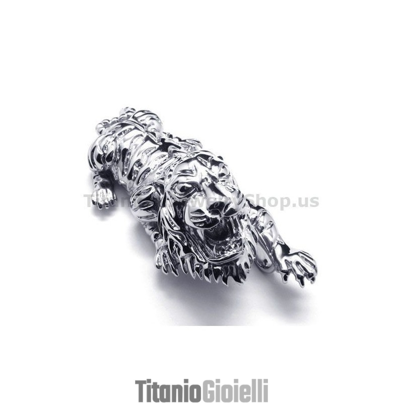 Ciondolo Tigre In Titanio Puro - Catena Gratuita