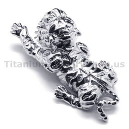 Ciondolo Tigre In Titanio Puro - Catena Gratuita