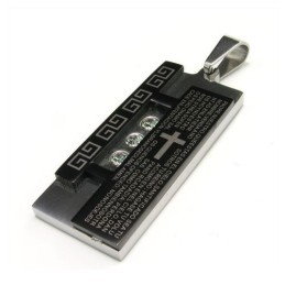 Collana Con Ciondolo In Titanio Nero Con Diamanti