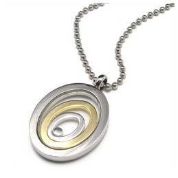Collana Con Ciondolo In Titanio Con Tre Anelli Alla Moda E Regalo Per Innamorati