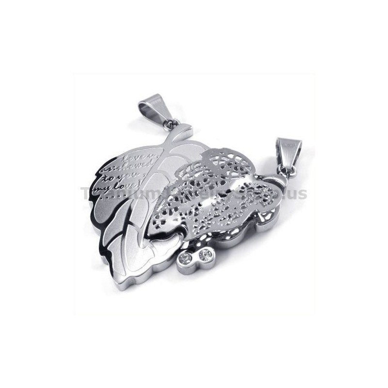 Ciondoli Love You In Titanio Con Catene Senza Diamanti Ciondoli Love You In Titanio Con Catene Senza Diamanti
