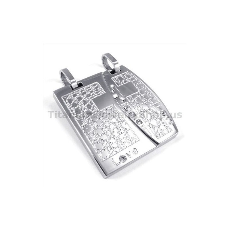 Ciondoli Love Titanium Lovers Con Catene Senza Diamanti Ciondoli Love Titanium Lovers Con Catene Senza Diamanti