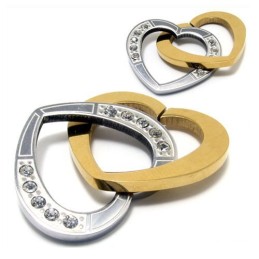 Collana Con Ciondolo A Forma Di Cuore In Titanio E Diamanti