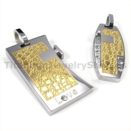 Ciondoli Love Gloden Titanium Lovers Con Catene Senza Diamanti