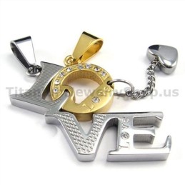 Ciondoli Love Titanium Lovers Dorati Con Catene Senza Diamanti