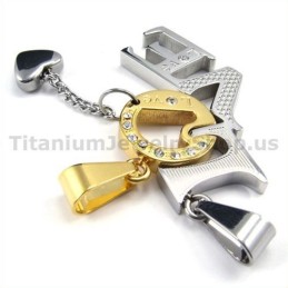 Ciondoli Love Titanium Lovers Dorati Con Catene Senza Diamanti