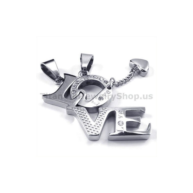 Ciondoli Love Titanium Lovers Con Catene Senza Diamanti Ciondoli Love Titanium Lovers Con Catene Senza Diamanti