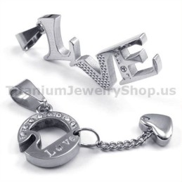Ciondoli Love Titanium Lovers Con Catene Senza Diamanti