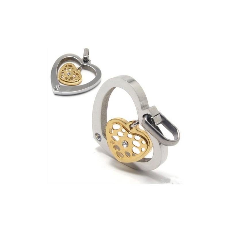 Collana Con Ciondolo A Forma Di Cuore In Titanio E Diamanti Collana Con Ciondolo A Forma Di Cuore In Titanio E Diamanti