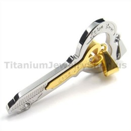 Ciondoli Chiave Gloden Titanium Lovers - Catene Gratuite