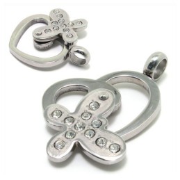 Collana Con Ciondolo In Titanio E Diamanti A Forma Di Cuore, Regalo Di Moda
