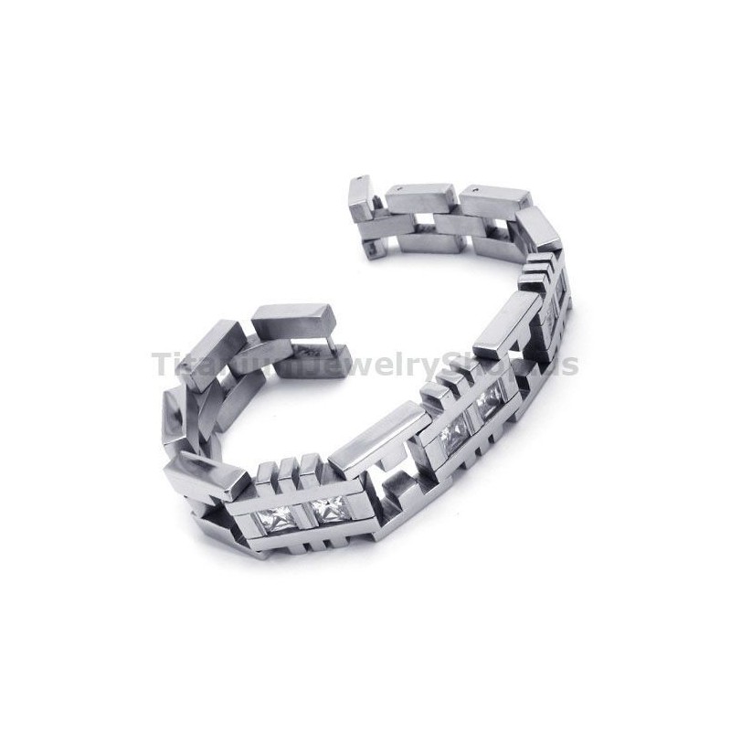 Bracciale Da Uomo In Titanio Con Diamanti Bracciale Da Uomo In Titanio Con Diamanti