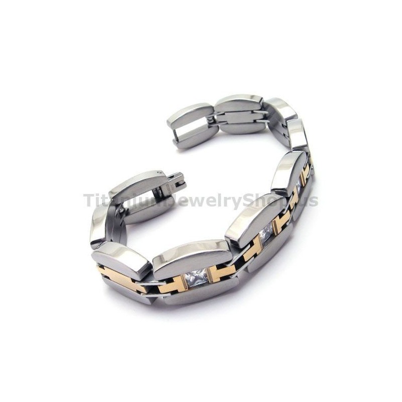 Bracciale Da Uomo In Titanio Con Diamanti Bracciale Da Uomo In Titanio Con Diamanti
