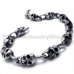 Bracciale Da Uomo In Titanio Con Teschio