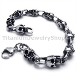 Bracciale Da Uomo In Titanio Con Teschio