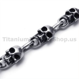 Bracciale Da Uomo In Titanio Con Teschio