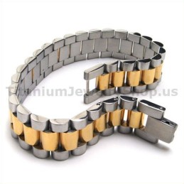 Bracciale Da Uomo In Titanio Dorato