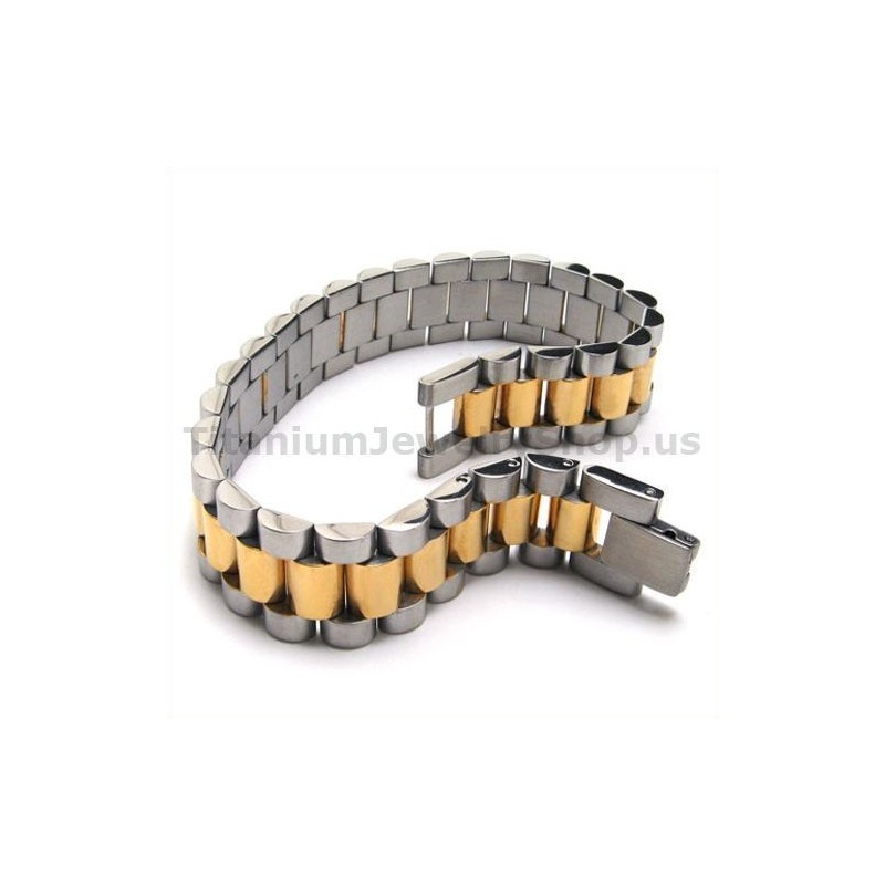 Bracciale Da Uomo In Titanio Dorato Bracciale Da Uomo In Titanio Dorato