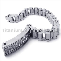 Bracciale Da Uomo In Titanio Con Diamanti