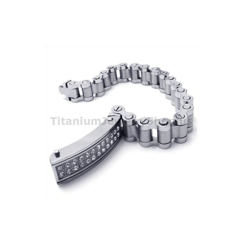 Bracciale Da Uomo In Titanio Con Diamanti Bracciale Da Uomo In Titanio Con Diamanti